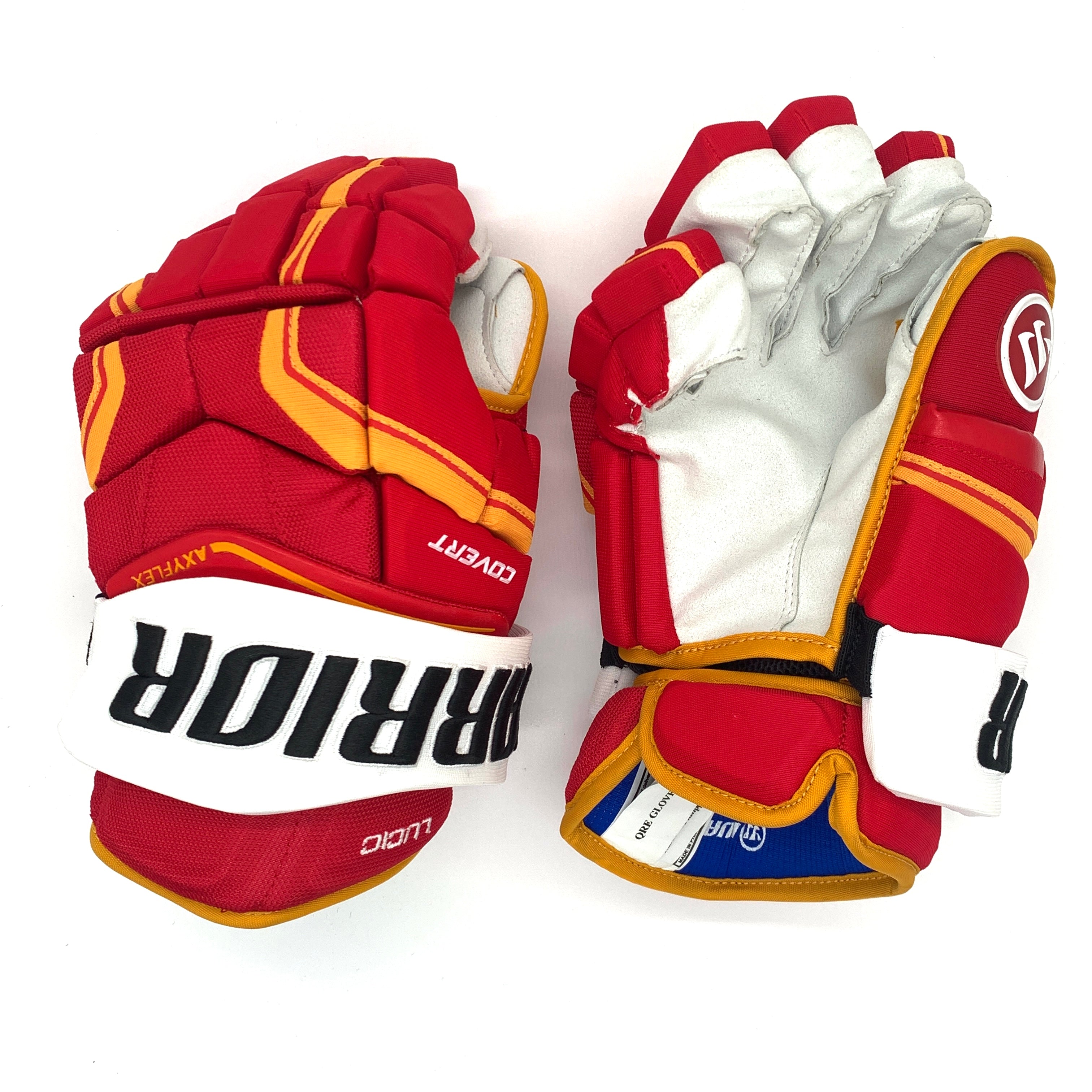 Warrior Covert QRE Pro - Gant NHL Pro Stock - Milan Lucic (Rouge/Jaune/Blanc)